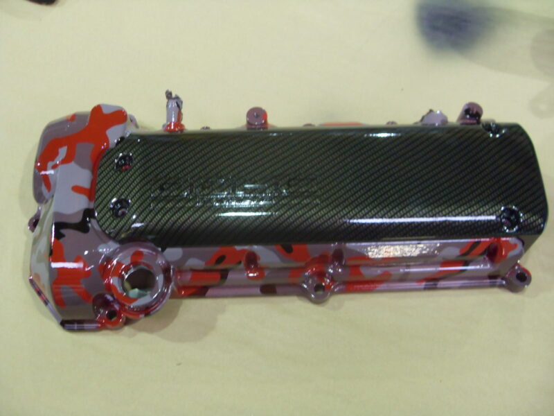 Car Engine Cover Coated In Camouflage Hydrographic Film