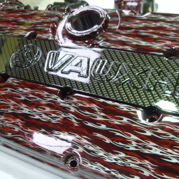 Vauxhall Engine Elements Coated In Flames Hydrographic Film