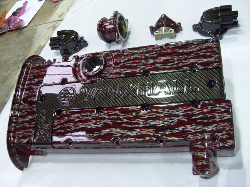 Vauxhall Engine Elements Coated In Flames Hydrographic Film