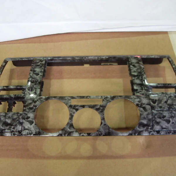 Car Dashboard Elements Coated In Skull Hydrographic Film Painted Grey