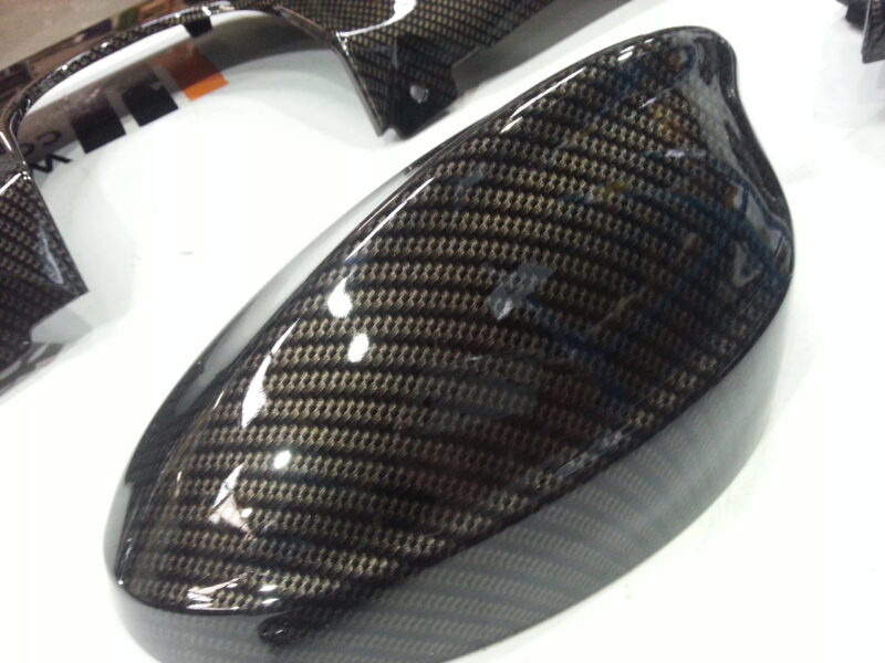 BMW exterior elements coated in carbon fibre hydrographic film painted black