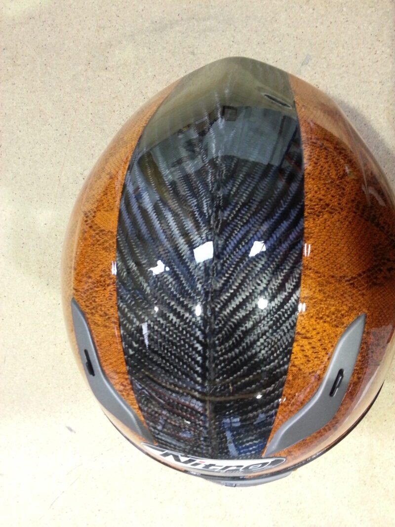 Motorbike Helmet Coated In Snake Skin Hydrographic Film