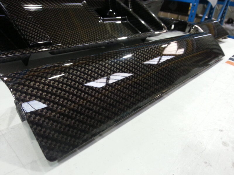 Car Interior Various Parts Coated In Carbon Fibre Hydrographic Film Painted Black