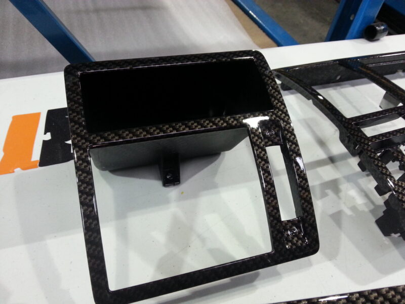 Car Interior Various Parts Coated In Carbon Fibre Hydrographic Film Painted Black
