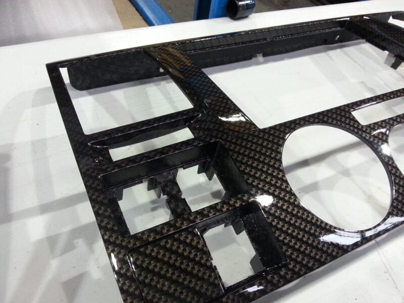 Car Interior Various Parts Coated In Carbon Fibre Hydrographic Film Painted Black