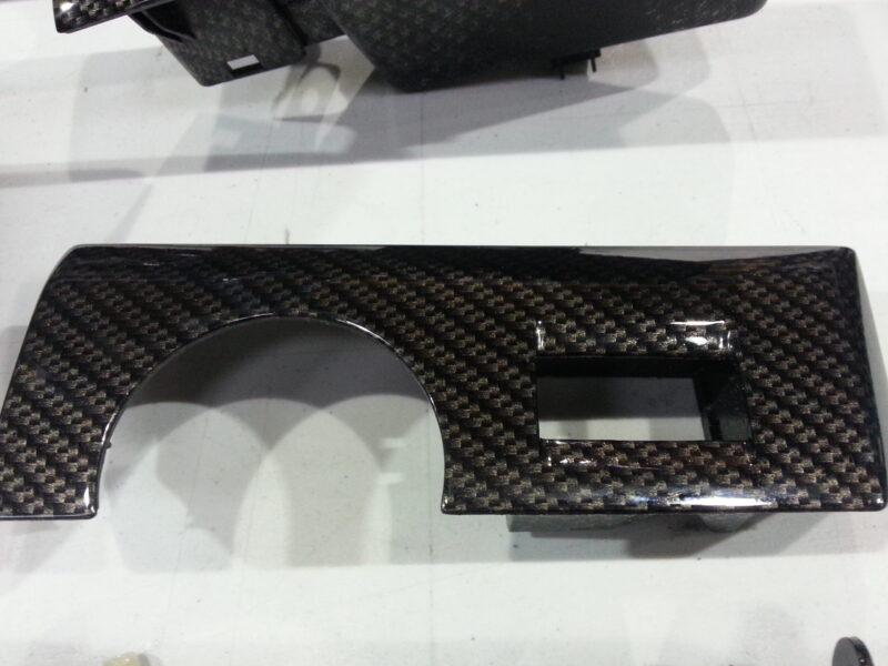 Car Interior Various Parts Coated In Carbon Fibre Hydrographic Film Painted Black