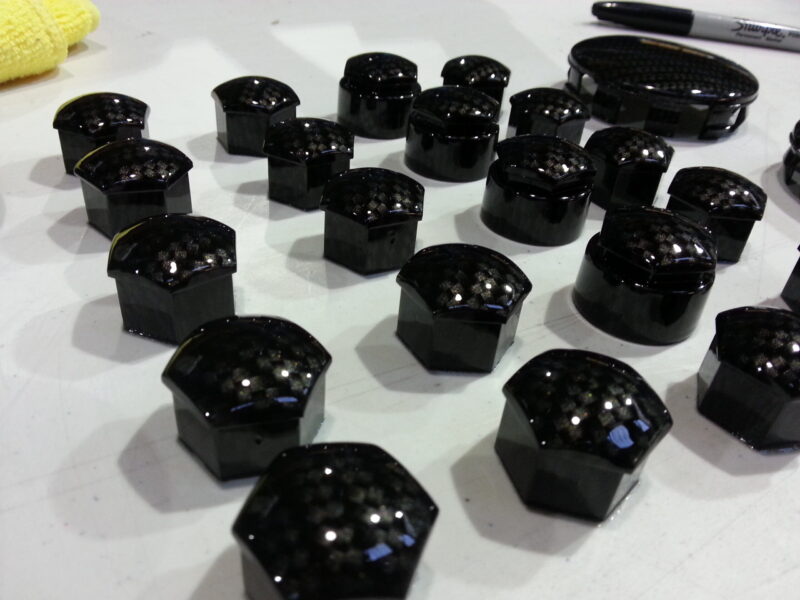 Ferrari 360 various elements coated in carbon fibre hydrographic film painted black