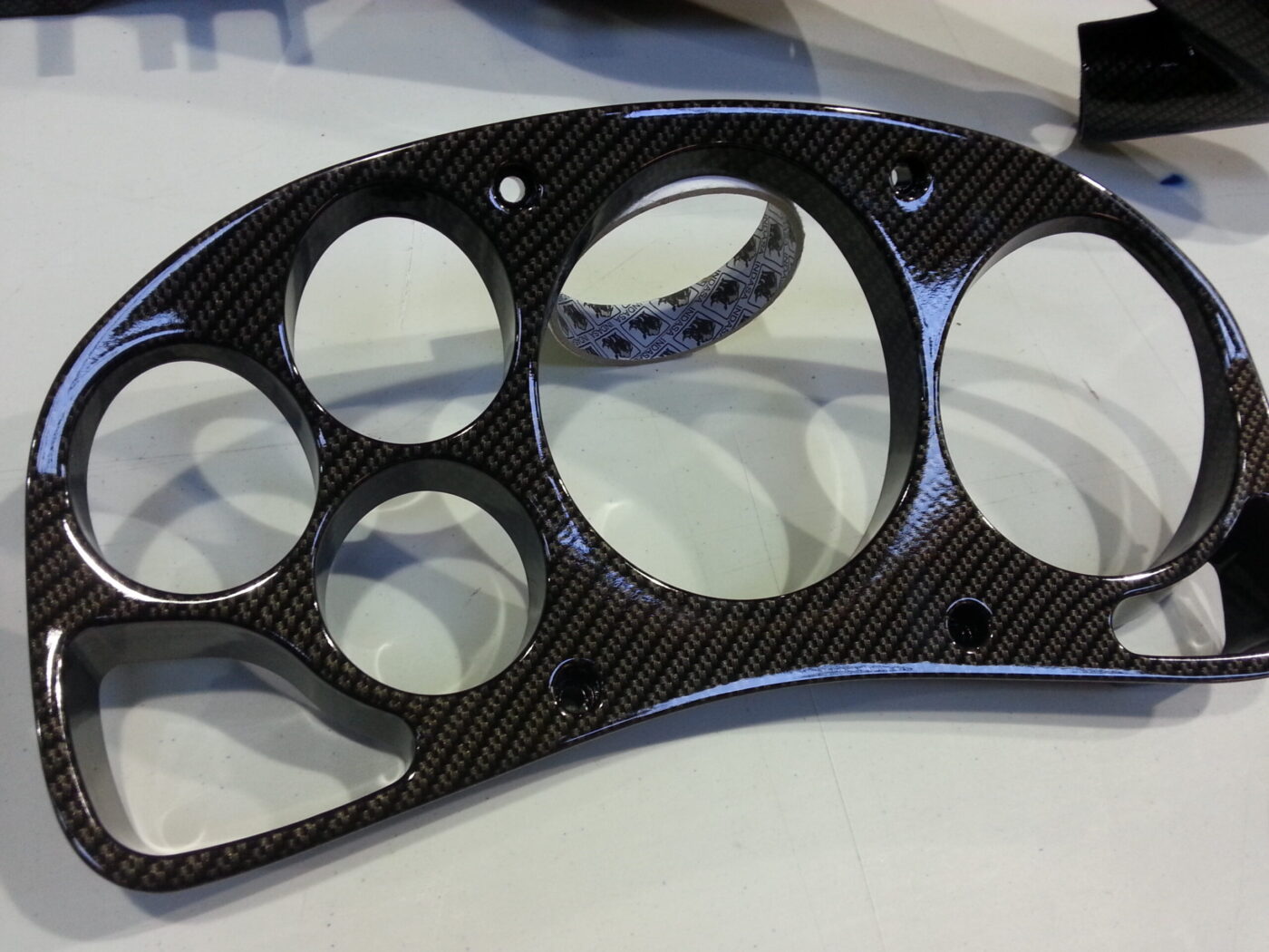 Ferrari F430 various parts coated in carbon fibre hydrographic film painted black