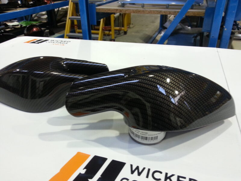 Ferrari F430 various parts coated in carbon fibre hydrographic film painted black