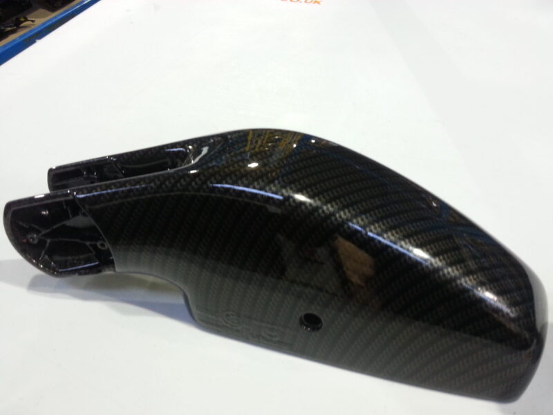 Ferrari F430 various parts coated in carbon fibre hydrographic film painted black