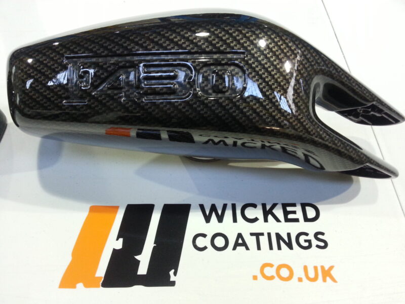 Ferrari F430 various parts coated in carbon fibre hydrographic film painted black
