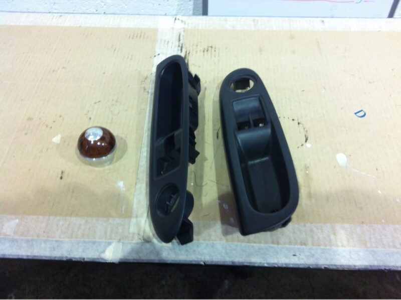 Car interior elements coated in wood