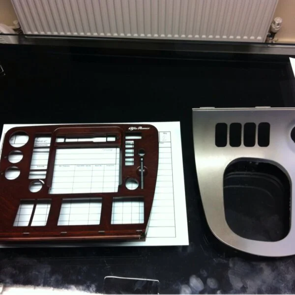 Alfa Romeo dashboard elements coated in carbon fibre painted silver