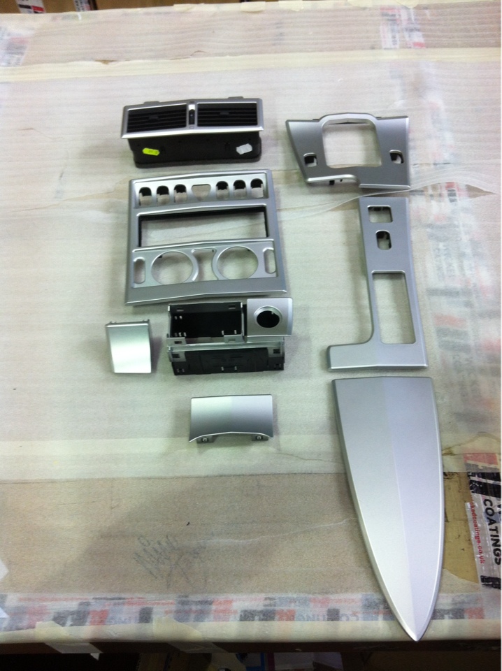 Car dashboard elements painted black