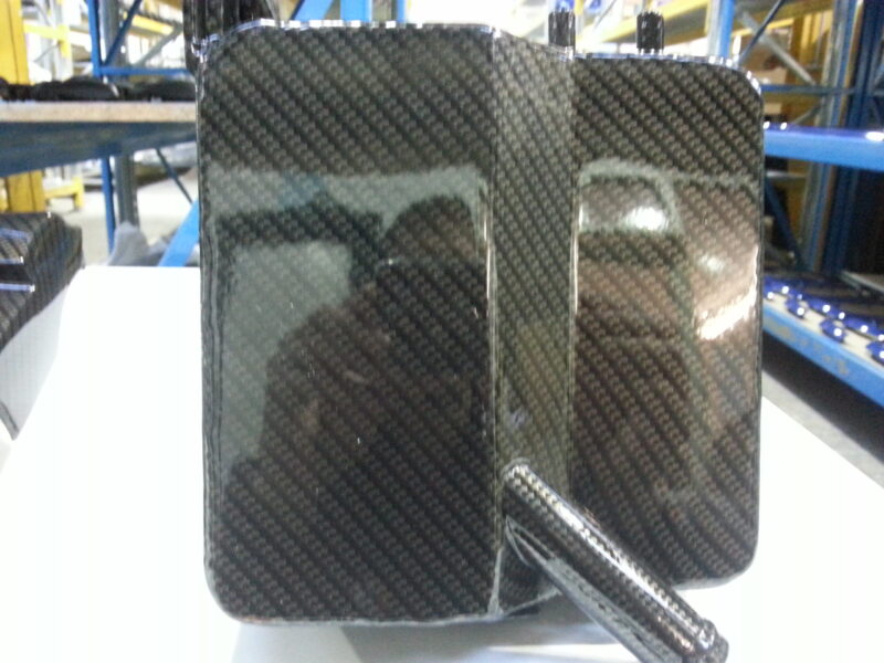 Ford Focus RS engine parts coated in carbon fibre hydrographic film painted black