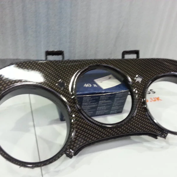 Toyota Supra interior various elements coated in carbon fibre hydrographic film painted black