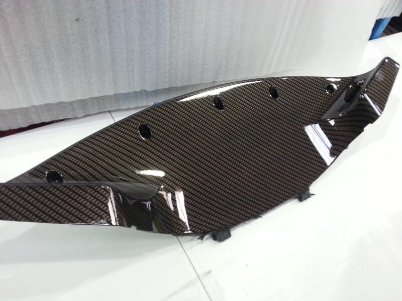 Toyota Supra interior various elements coated in carbon fibre hydrographic film painted black