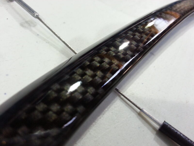 Mini Cooper various parts coated in carbon fibre hydrographic film painted black