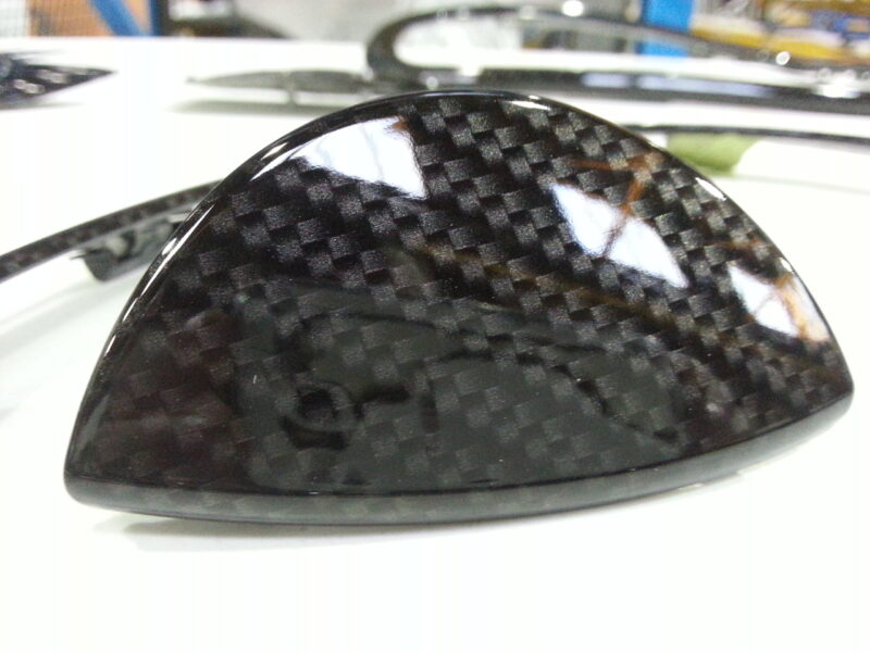 Mini Cooper various parts coated in carbon fibre hydrographic film painted black