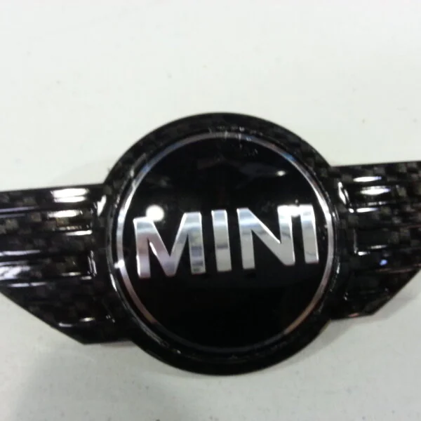 Mini Cooper various parts coated in carbon fibre hydrographic film painted black