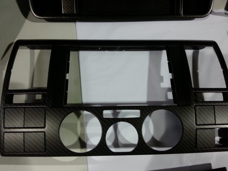 Car Interior Various Parts Coated In Carbon Fibre Hydrographic Film Painted Black
