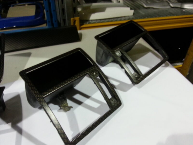 Car Interior Various Parts Coated In Carbon Fibre Hydrographic Film Painted Black