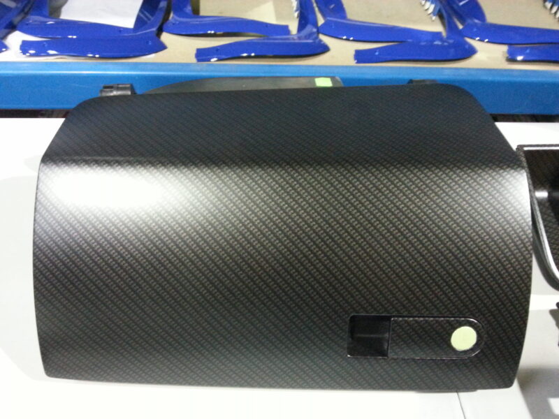 Car Interior Various Parts Coated In Carbon Fibre Hydrographic Film Painted Black