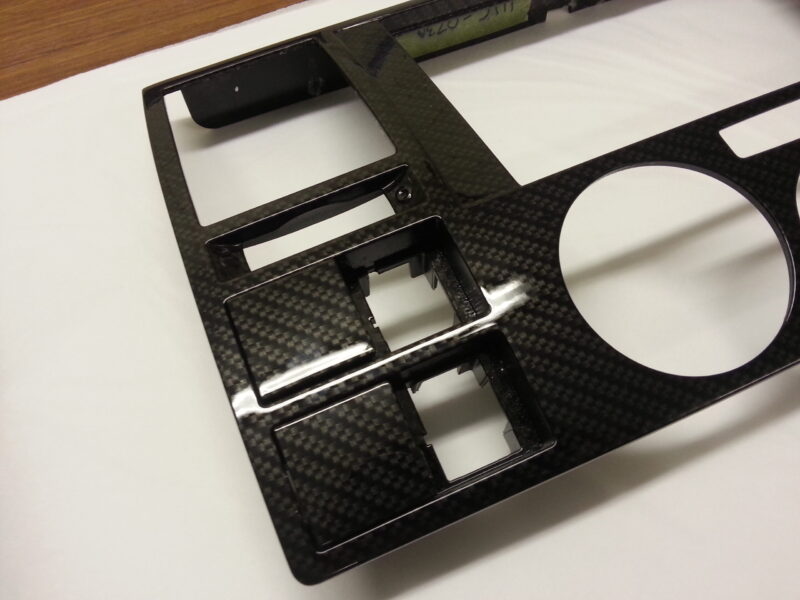 Car Interior Various Parts Coated In Carbon Fibre Hydrographic Film Painted Black