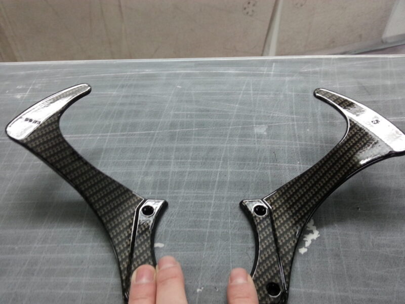Ferrari F430 various parts coated in carbon fibre hydrographic film painted black