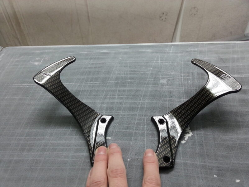 Ferrari F430 various parts coated in carbon fibre hydrographic film painted black