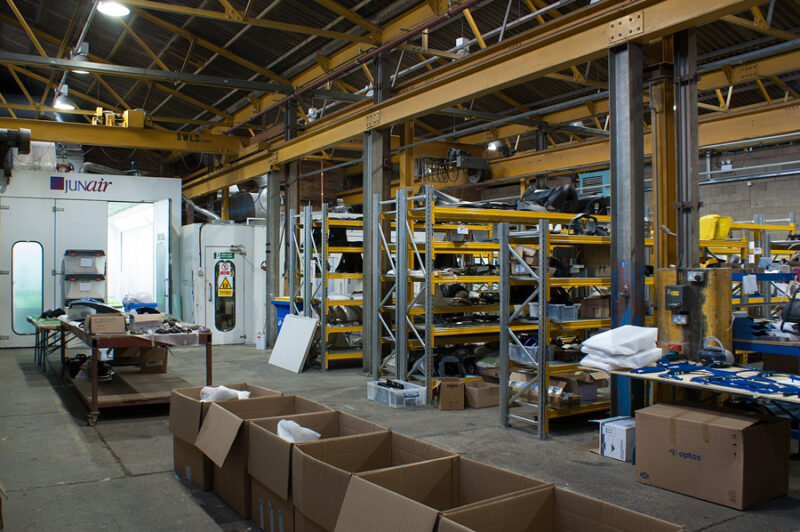 Goods in area at Wicked Coatings warehouse East