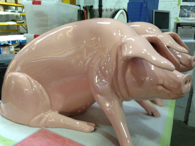 Charity Piggy banks / ornaments painted at Wicked Coatings