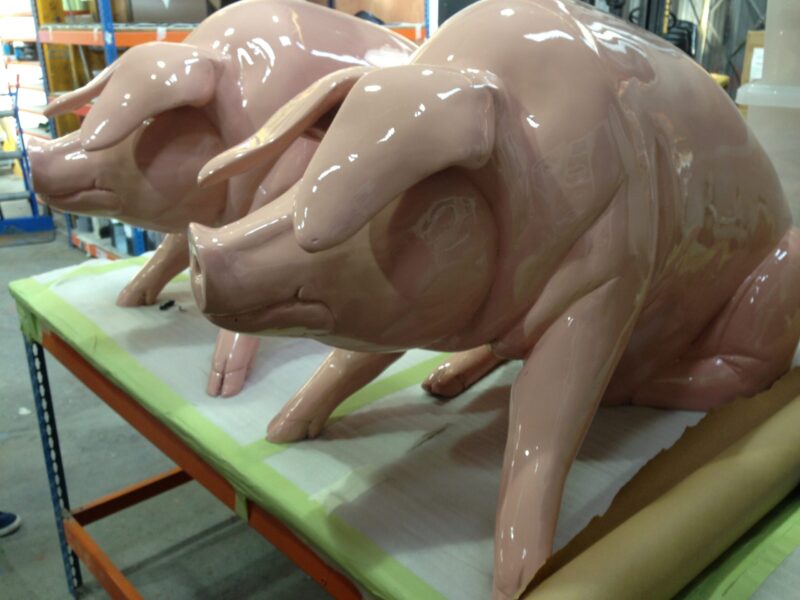 Charity Piggy banks / ornaments painted at Wicked Coatings