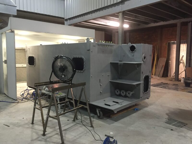 Offshore water treatment system blasted and painted at Wicked Coatings