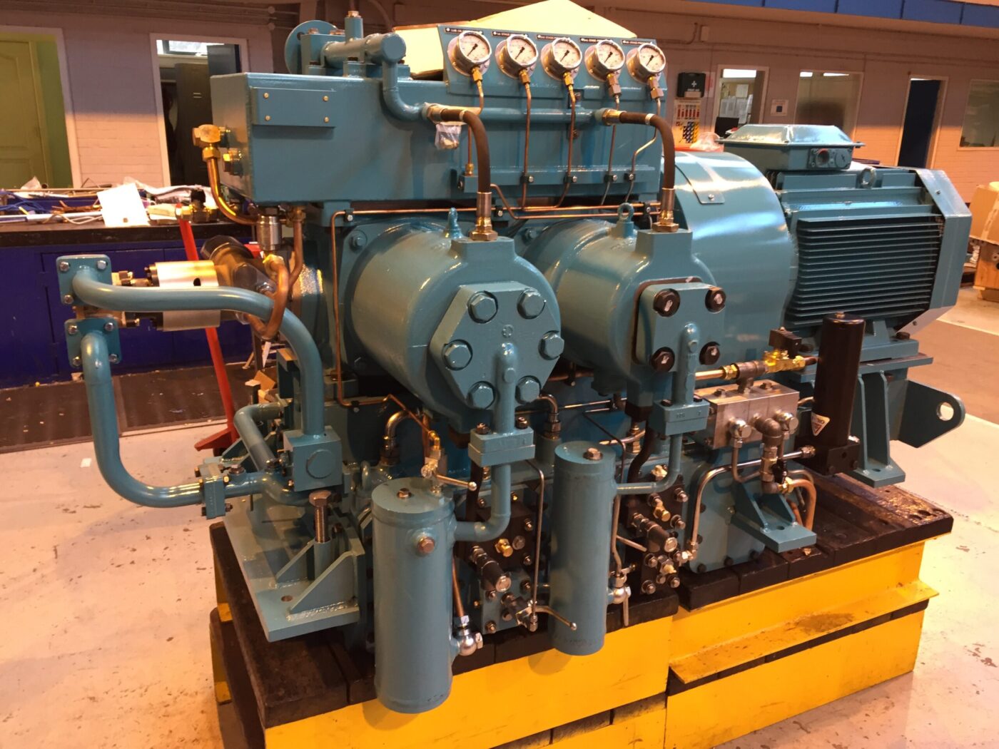 Offshore water compressor painted at Wicked Coatings