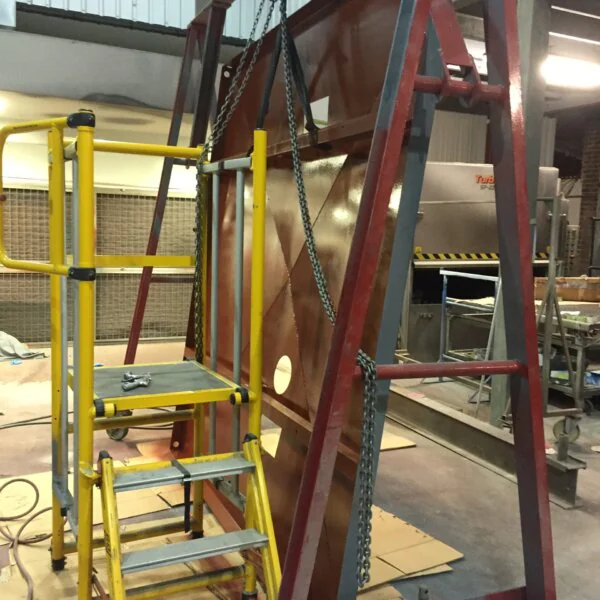 Industrial canopy blasted and painted at Wicked Coatings