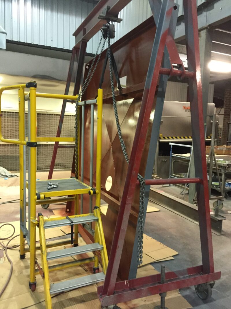 Industrial canopy blasted and painted at Wicked Coatings