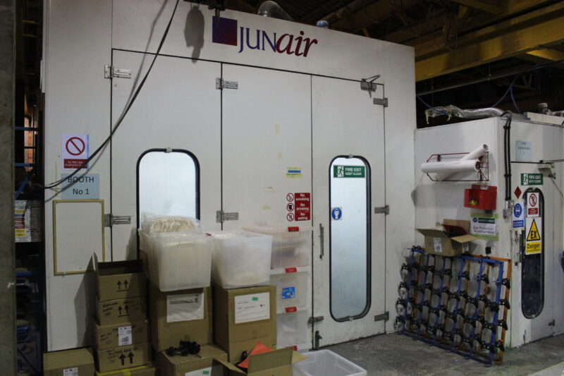 Various shop areas in Wicked Coatings Factory