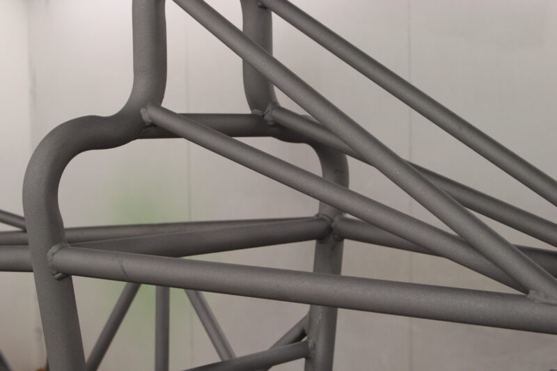 Vehicle chassis blasted at Wicked Coatings
