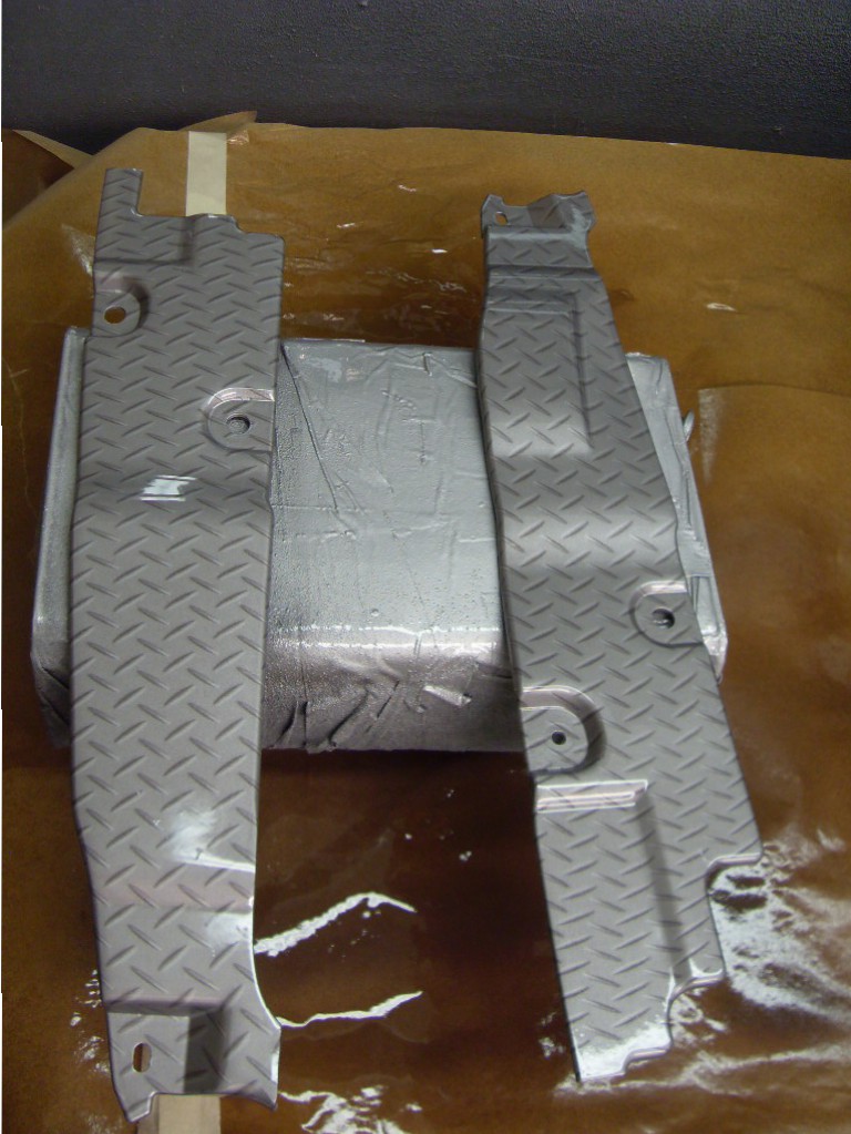 Car interior various parts coated in metal hydrographic film