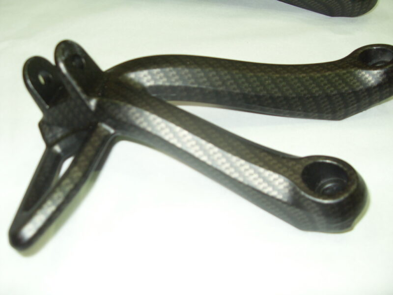 Motorbike various elements coated in carbon fibre hydrographic film painted black