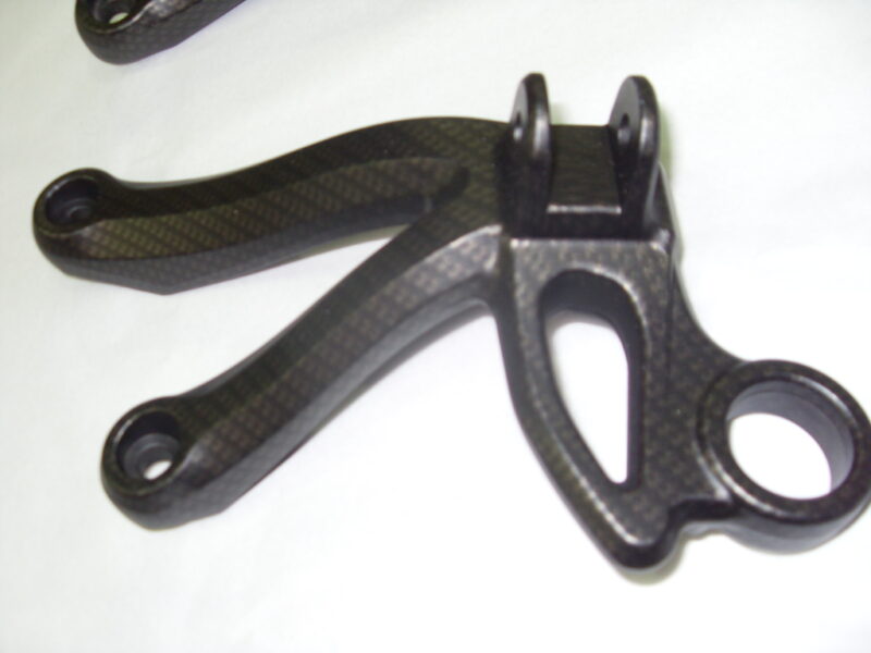 Motorbike various elements coated in carbon fibre hydrographic film painted black