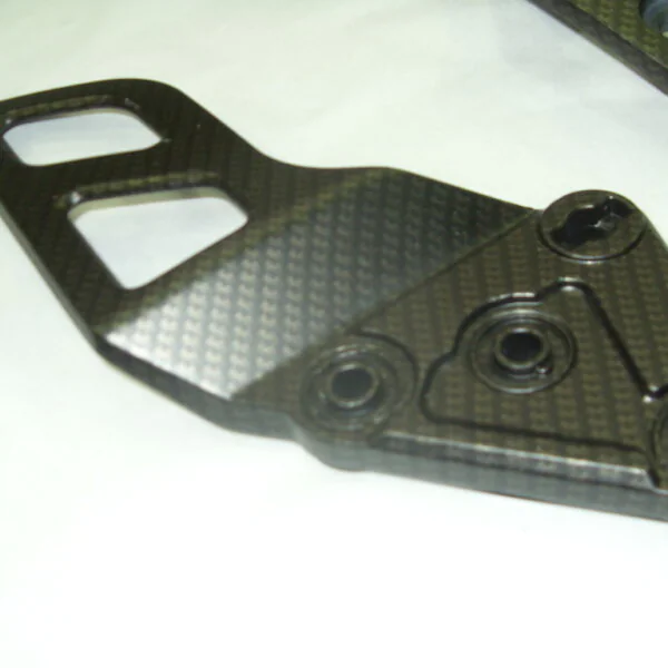 Motorbike various elements coated in carbon fibre hydrographic film painted black