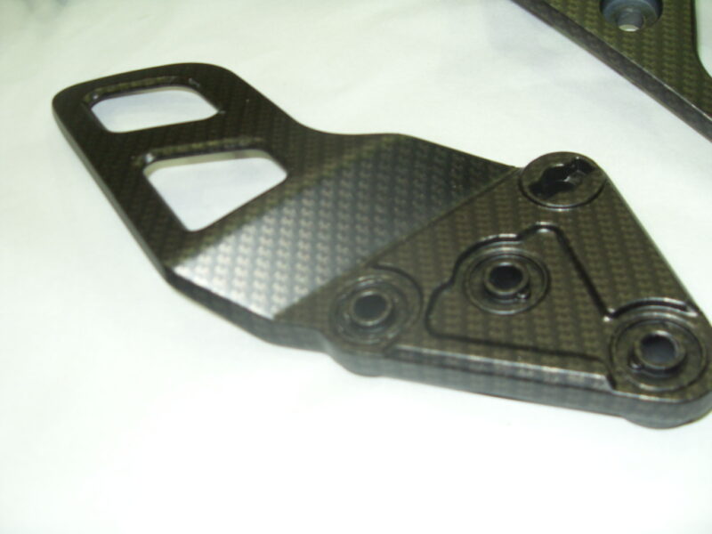 Motorbike various elements coated in carbon fibre hydrographic film painted black