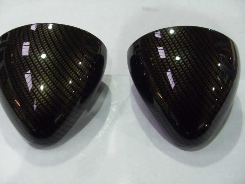 Motorbike various elements coated in carbon fibre hydrographic film painted black