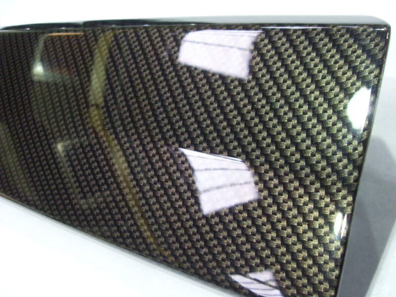 Motorbike various elements coated in carbon fibre hydrographic film painted black