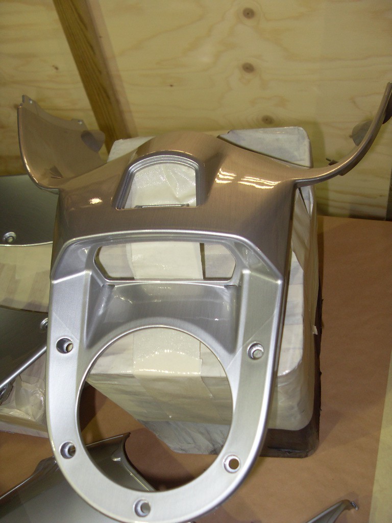 Motorbike parts painted silver