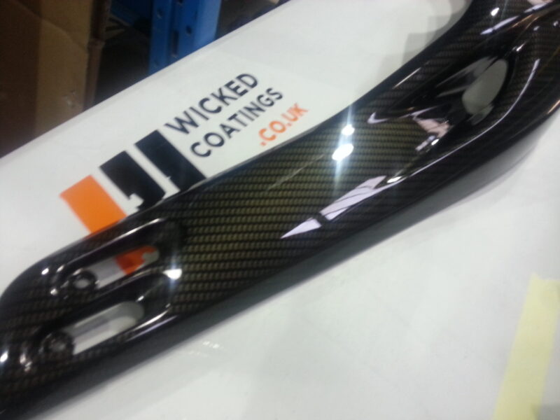 Yamaha motorbike parts coated in carbon fibre hydrographic film