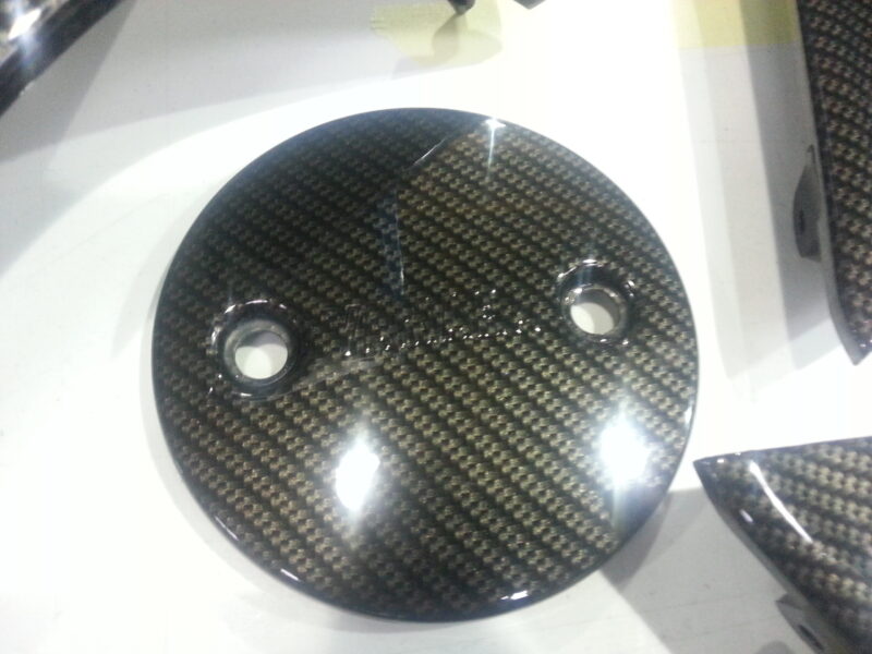 Yamaha motorbike parts coated in carbon fibre hydrographic film