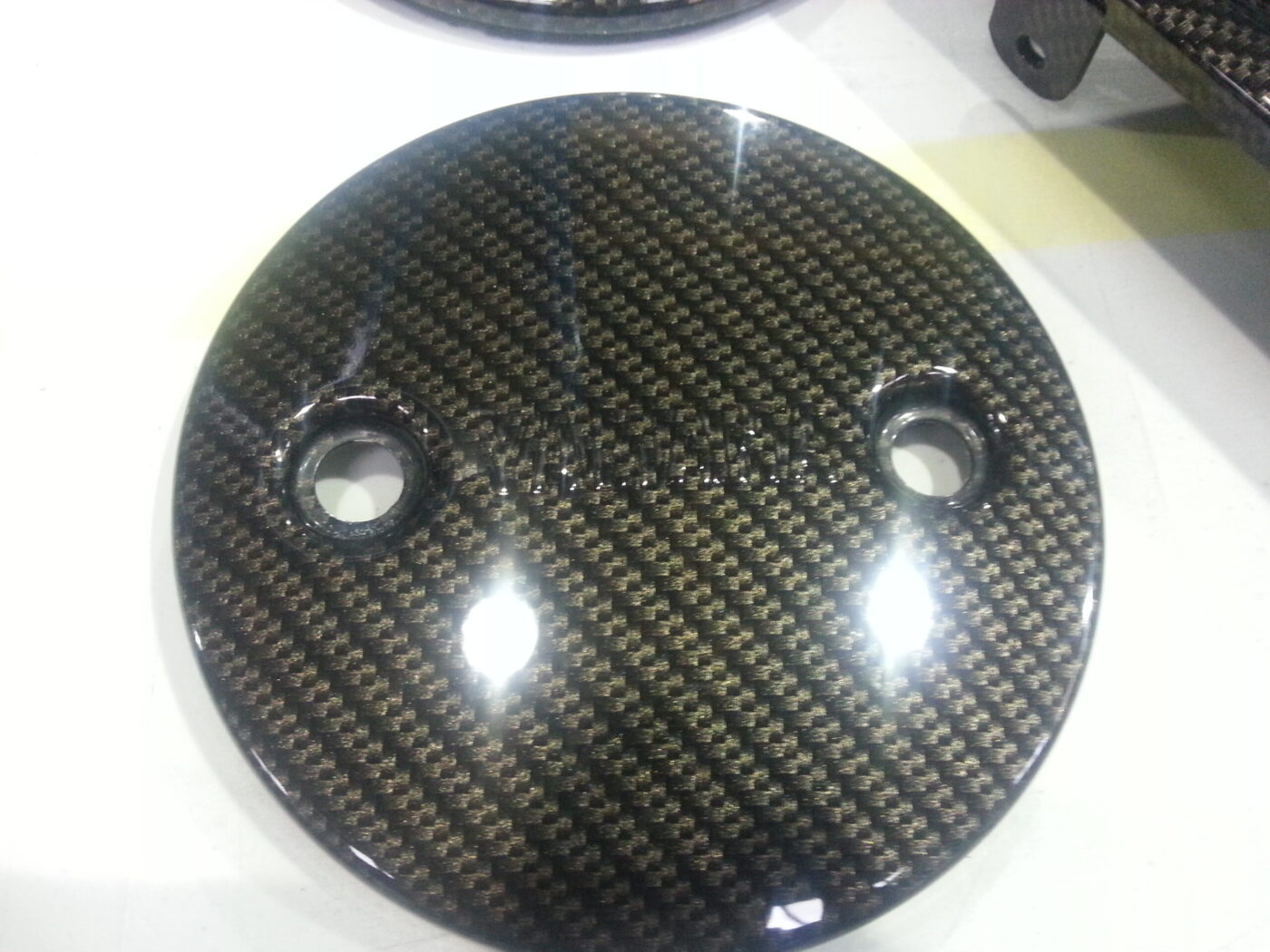 Yamaha motorbike parts coated in carbon fibre hydrographic film